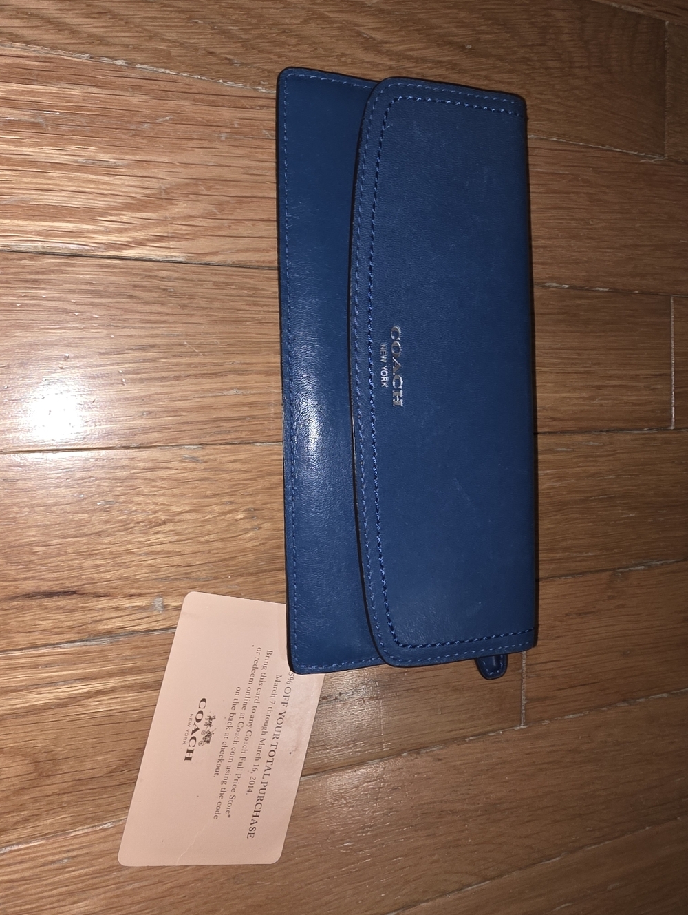 VINTAGE Coach Legacy Leather Soft Wallet BLUE LARGE 7×4 NICE CONDITION!